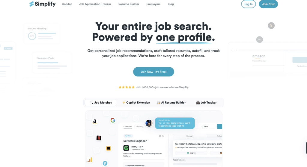 Screenshot of Simplify AI's home page