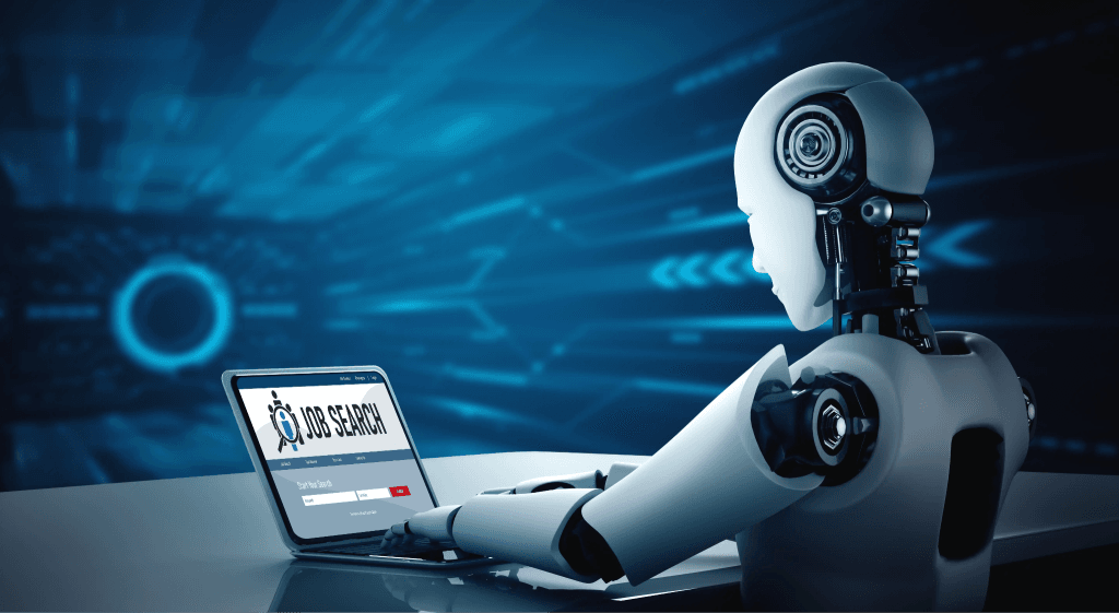 A robot running a job search