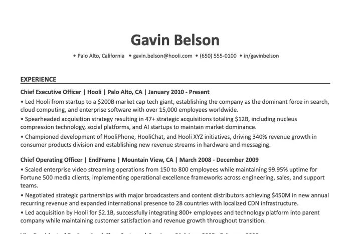 By Resume Format example, Professional version
